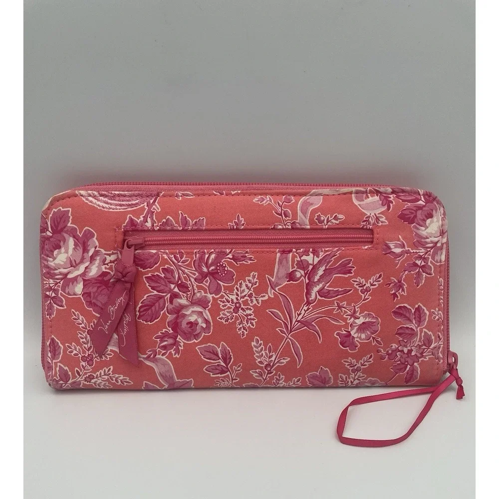 Vera Bradley Large Zip Wallet Travel Organizer Hope Toile Retired Pattern - Picture 5 of 16